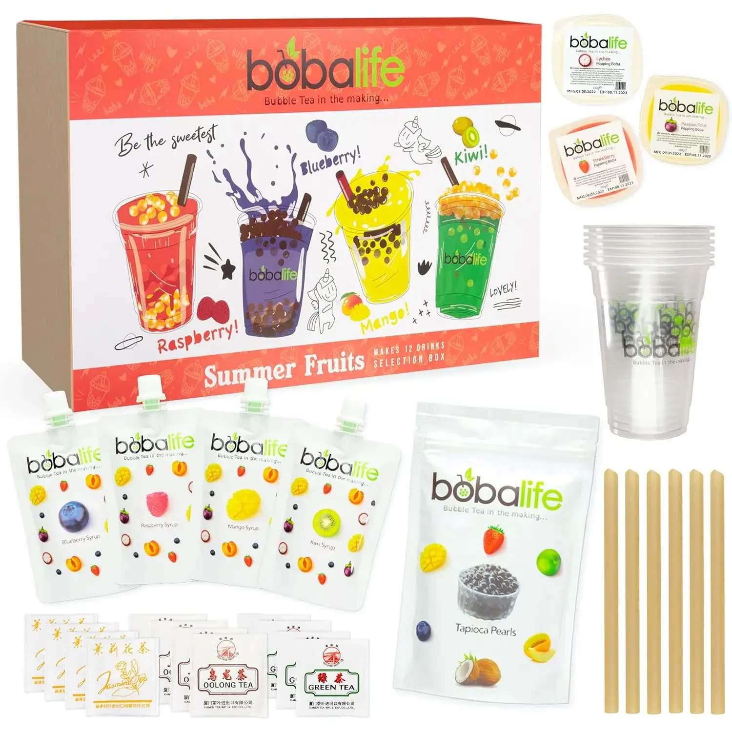 Bubble Tea Gift Set - Large Summer Fruits Gift Box