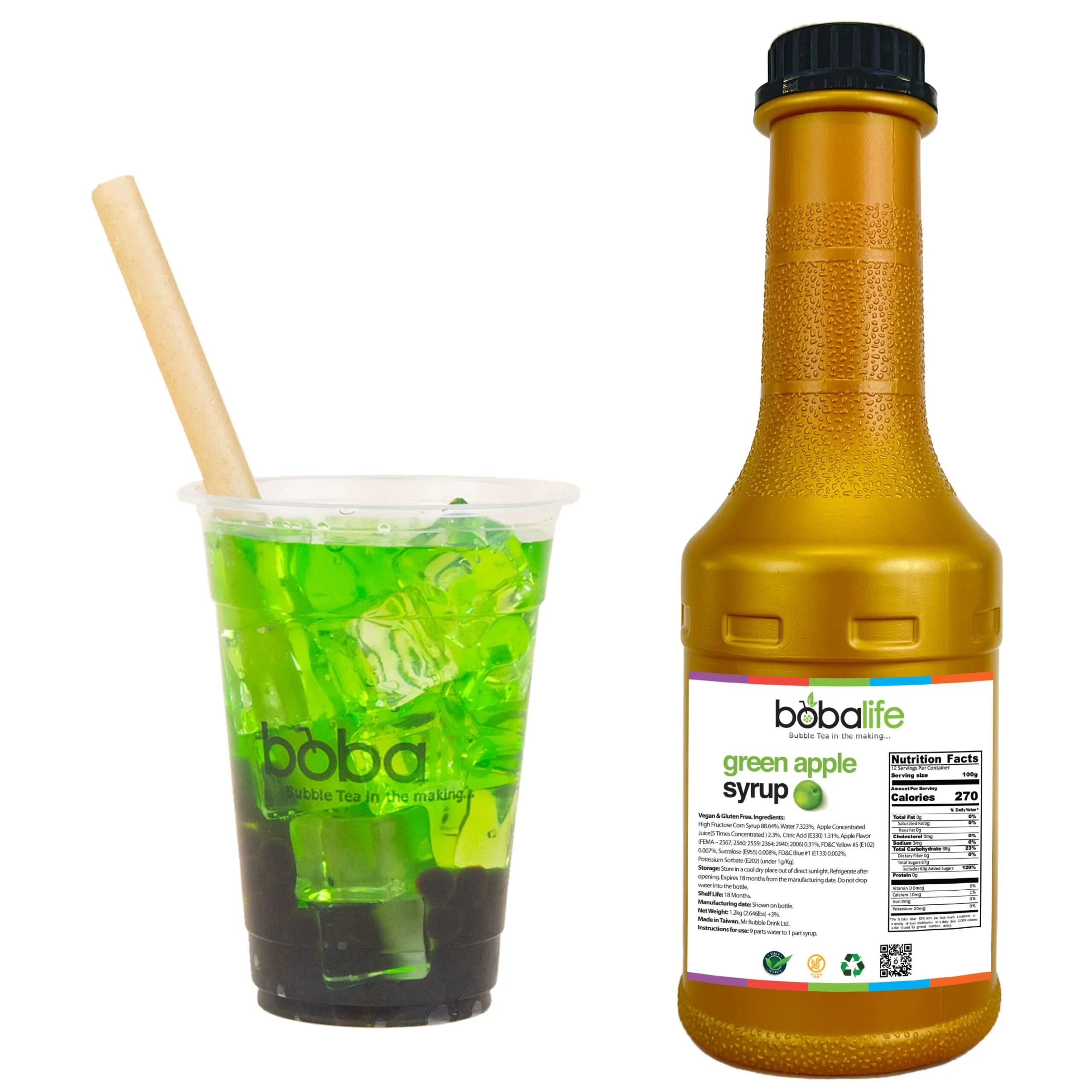 Bubble Tea - Green Apple Syrup (1.2kg)