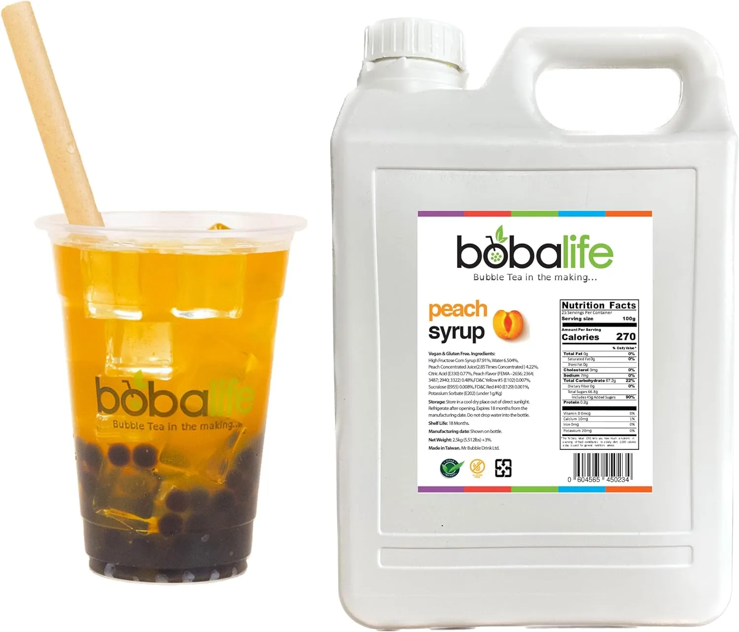 Bubble Tea - Peach Syrup (2.5kg)