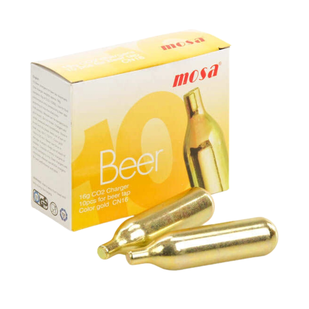 Beer CO2 16g Mosa Non-Threaded Cartridges - 50 (5 x Boxes of 10s)