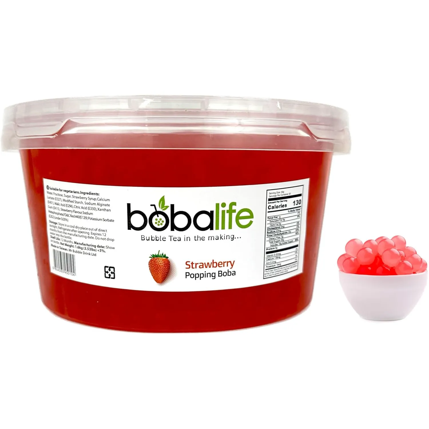 Strawberry Popping Boba Balls (1.6kg)