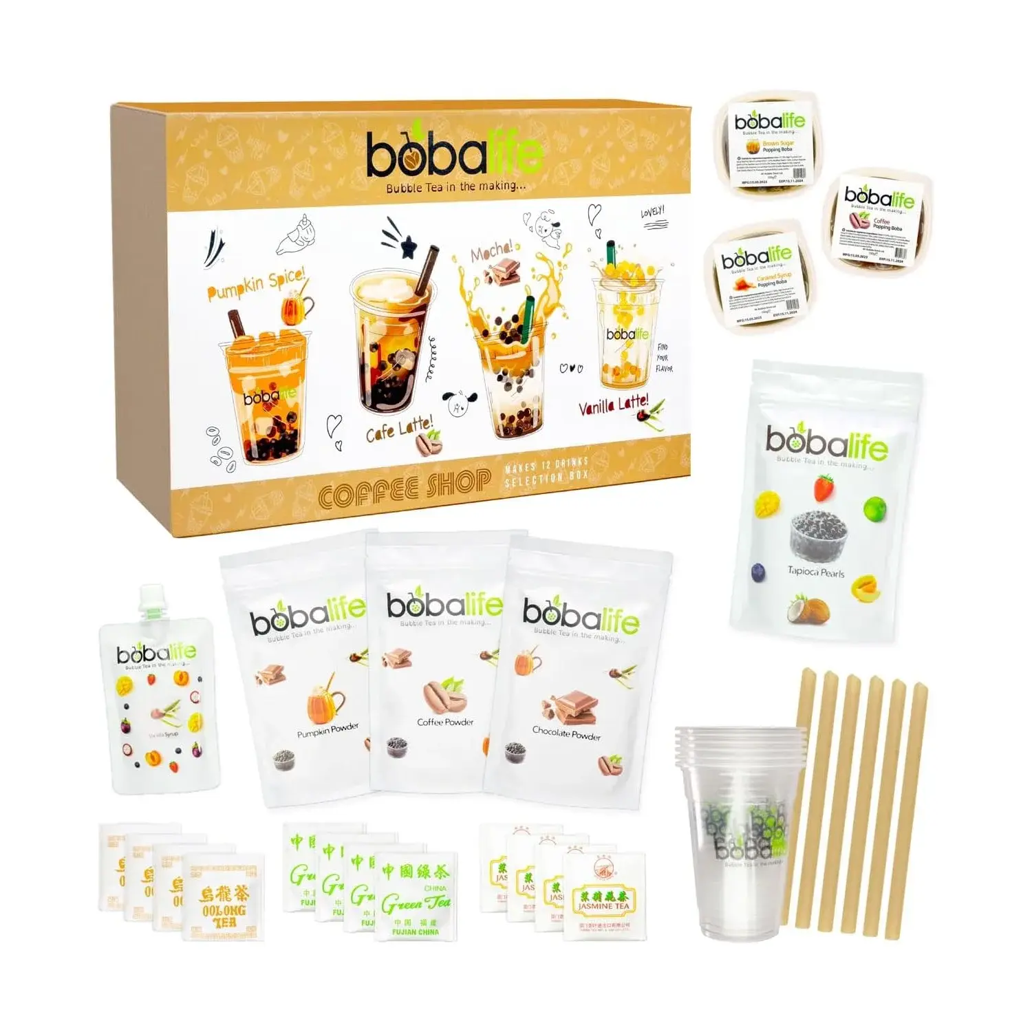 Bubble Tea Gift Set - Large Coffee Shop Gift Box