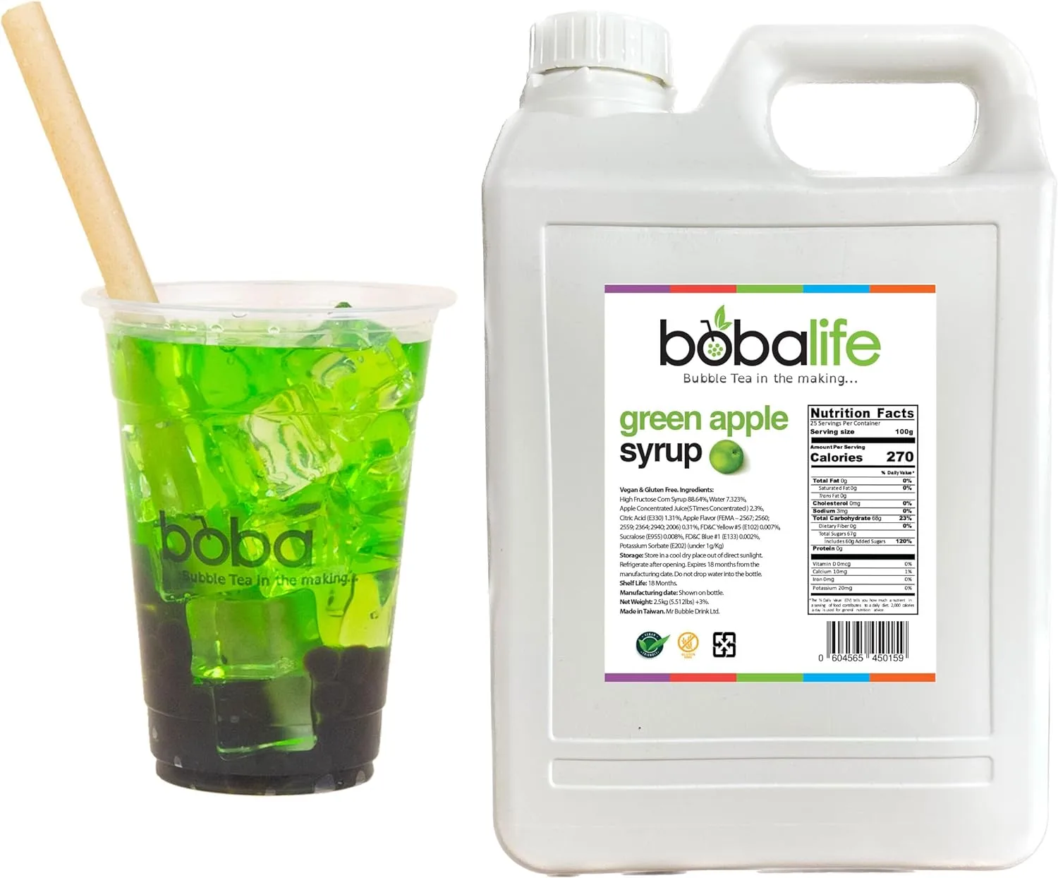 Bubble Tea - Green Apple Syrup (2.5kg)